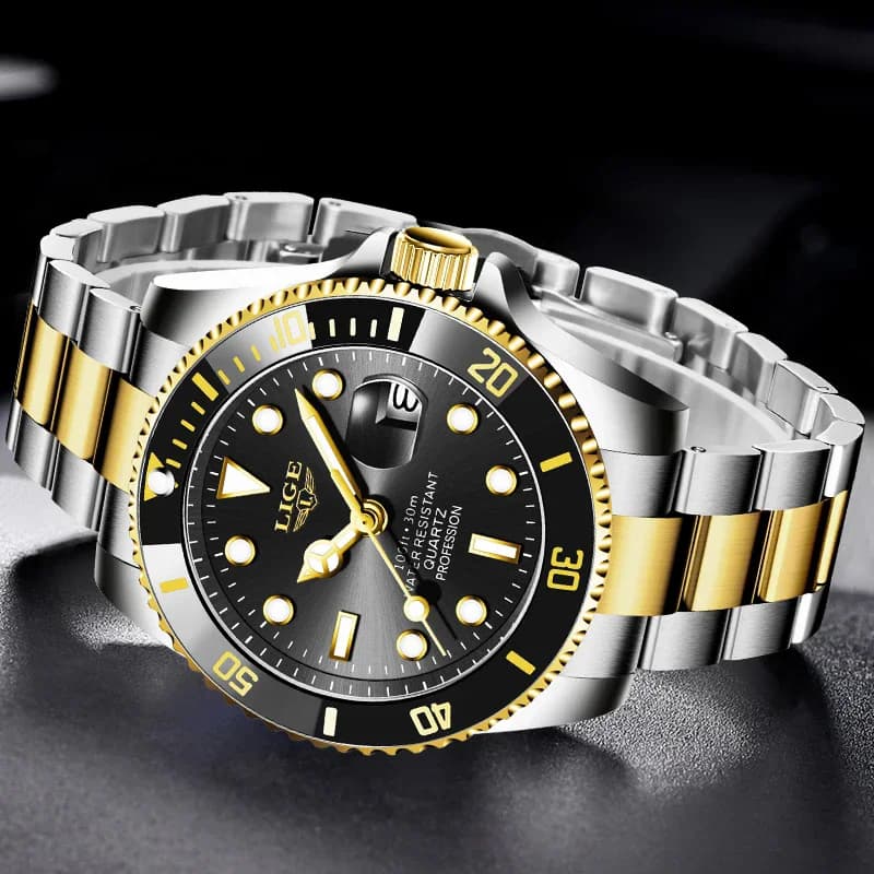 LIGE Men's Luxury Diver Watch 30ATM Waterproof Quartz Wristwatch with Date Sport Clock Top Brand Fashion Relogio Masculino - 3