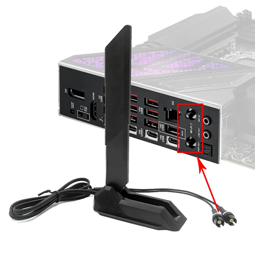 WiFi 6E 7E Wireless Signal Receiver Q-Antenna Mobile ASUS PRIME B840 B850 B860 Z890 X870 TUF GAMING B860M-PLUS GAMING B860M Z790 - 4