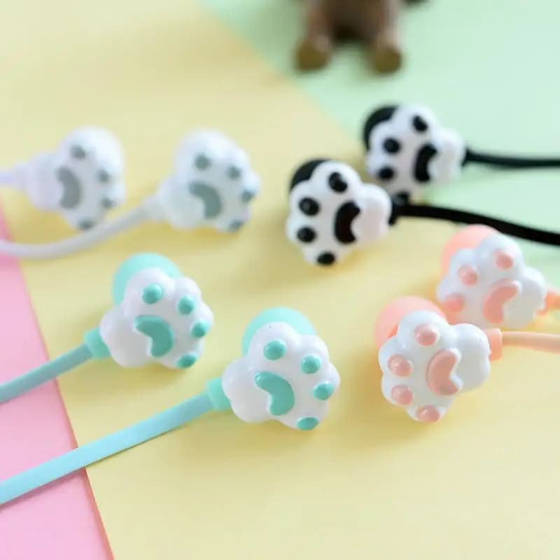 Cat Paw Earbuds Stereo 3.5mm In-Ear Headphones with Mic Earpiece Fashion Sports Wired Headset for Smartphone MP3 iPad PC Music - 5