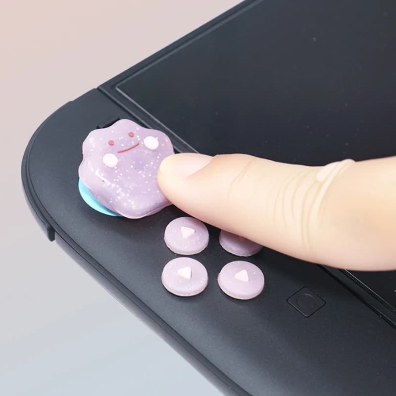 غطاء لاصق لامع ناعم من السيليكون لأزرار D-pad و ABXY لجهاز Switch 2/NS Oled Joy-con مع غطاء قبضة الإبهام - 2