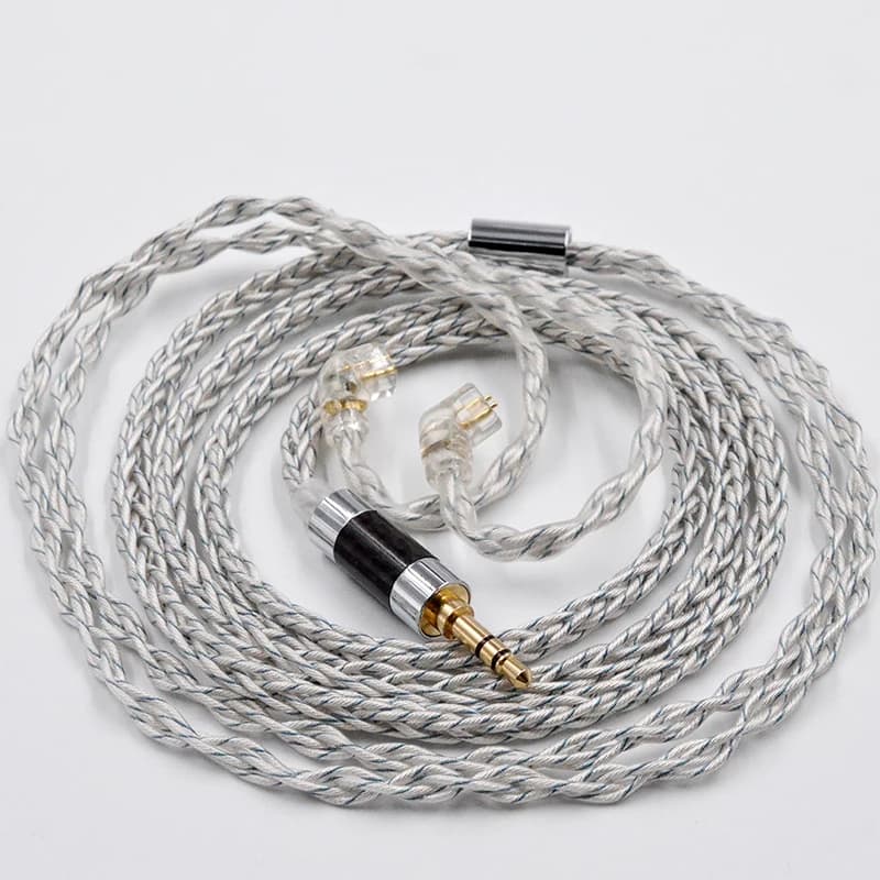 كابل سماعات KZ 8 نواة فضي أزرق هجين 784 نواة مطلي بالفضة كابل ترقية 2Pin 3.5mm قابس سلك سماعة KZ ZSXPRO ZS10PRO - 2