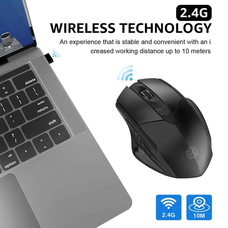 Inphic F1S Rechargeable 2.4G Wireless Mouse Office Mute Ergonomic And Skin-friendly Materials Support PC Laptop Tablet Universal - 2