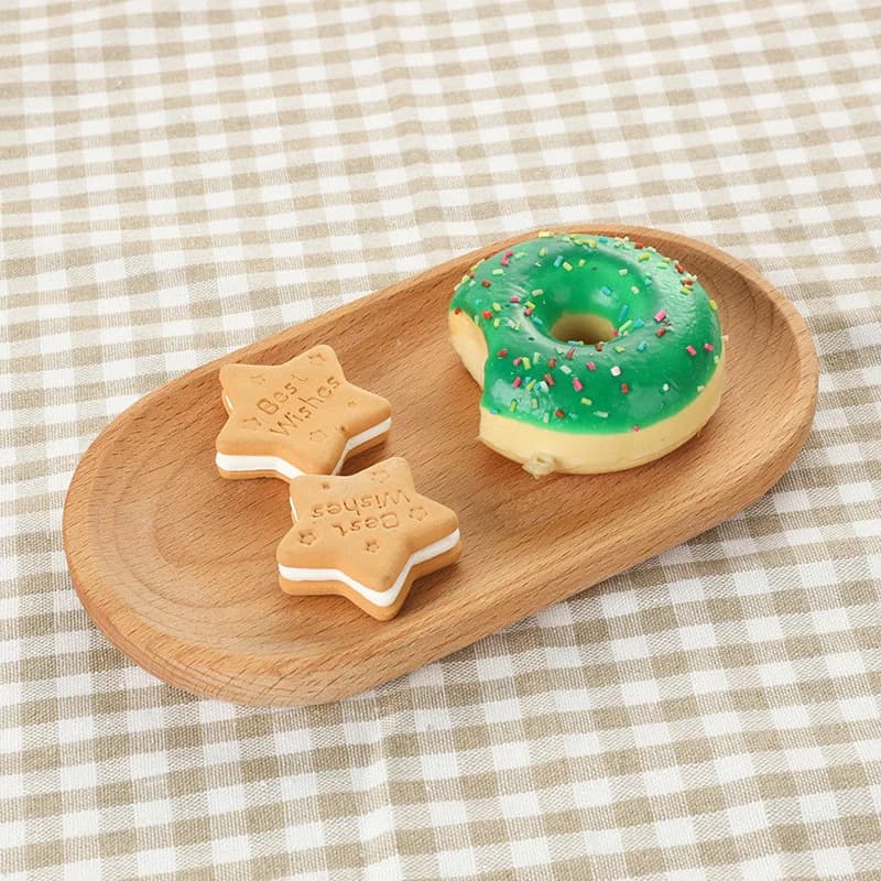 Walnut Wooden Tray Ins Wind Small Wooden Plate Japanese Rectangular Dinner Plate Cake Bread Coffee Tea Solid Wood Plate Tray - 4