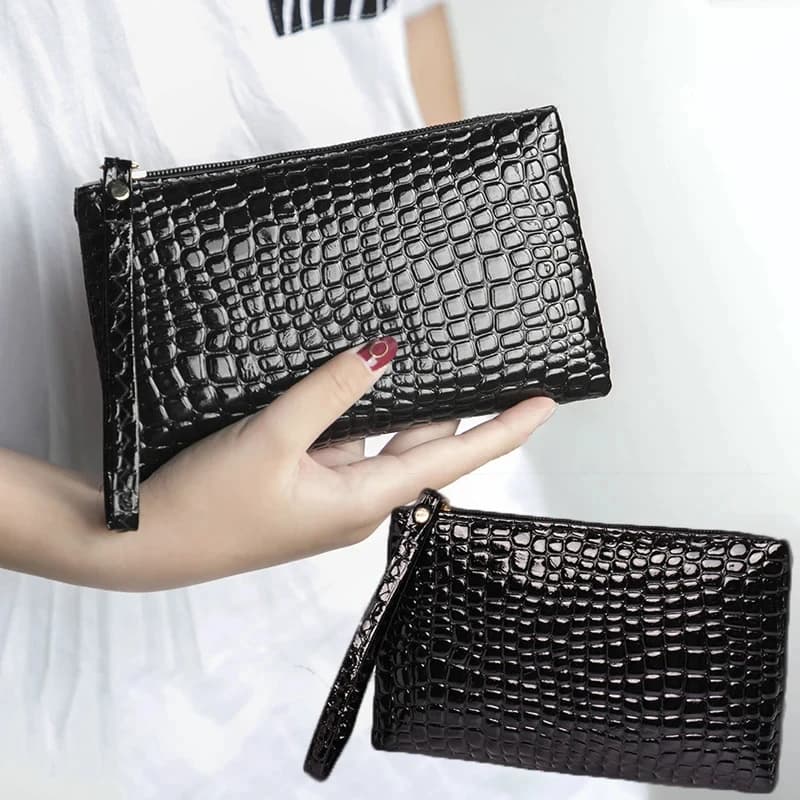 المرأة السوداء حقيبة مستحضرات التجميل سستة حقيبة ماكياج صغيرة السفر Neceser السيدات مستحضرات التجميل مخلب محفظة أدوات الزينة المنظم الحقيبة