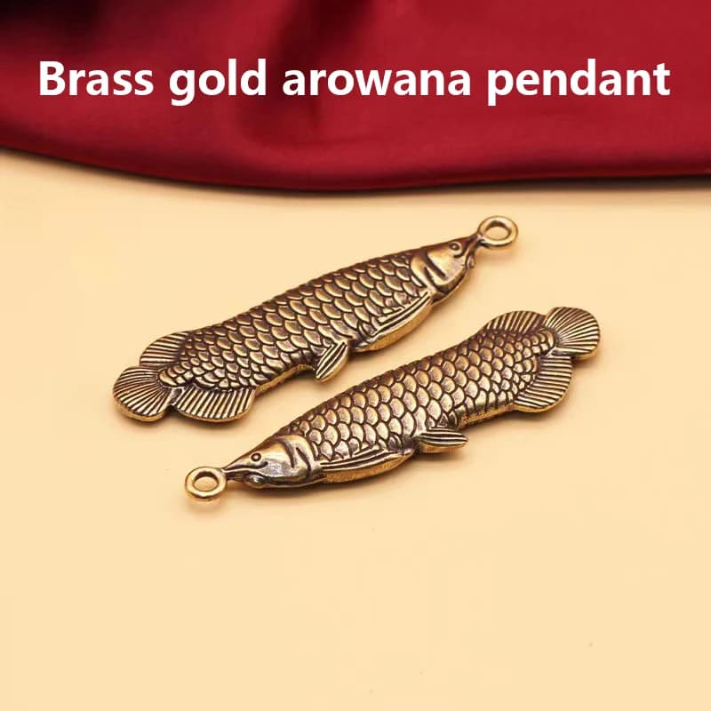 1PCS Retro Charm Brass Fish Charms Pendant DIY Ornament Miniature Keychain Jewelry Home Decoration Craft Souvenir Gift - 5