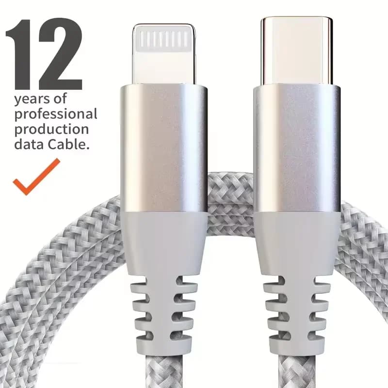 1PC 2PCS Type C to Lightning Fast Charging Data Cable MFI Certified 20W Nylon Braided Cable for iPhone14 14Pro 14Plus 13 12 11 X - 4