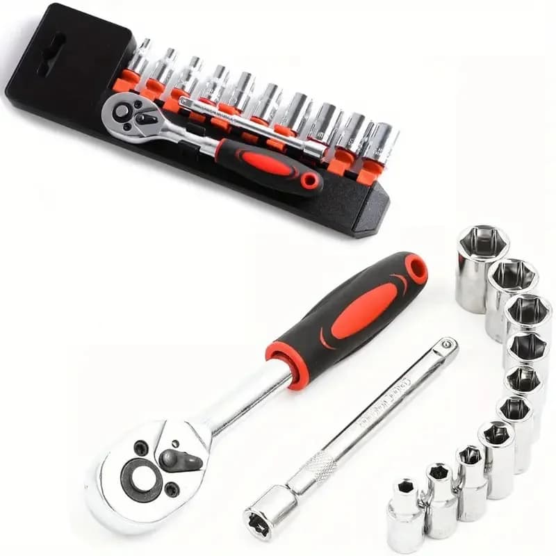 New Upgrade Wrench Socket Set Hardware Car Boat Motorcycle Bicycle Repairing Tool Short Socket Ratchet Auto Repair Tools Hand - 2