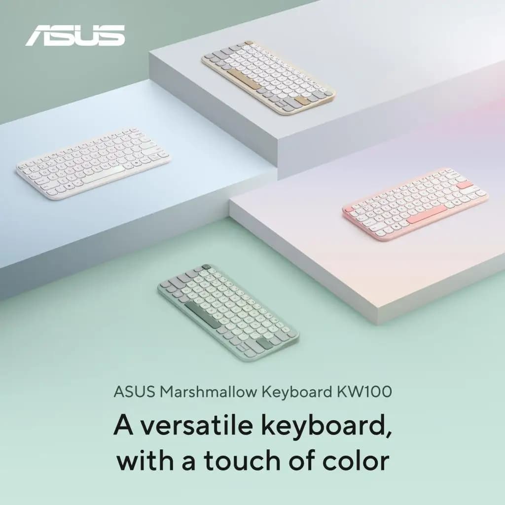 لوحة مفاتيح لاسلكية ASUS Marshmallow Keyboard KW100 - 3