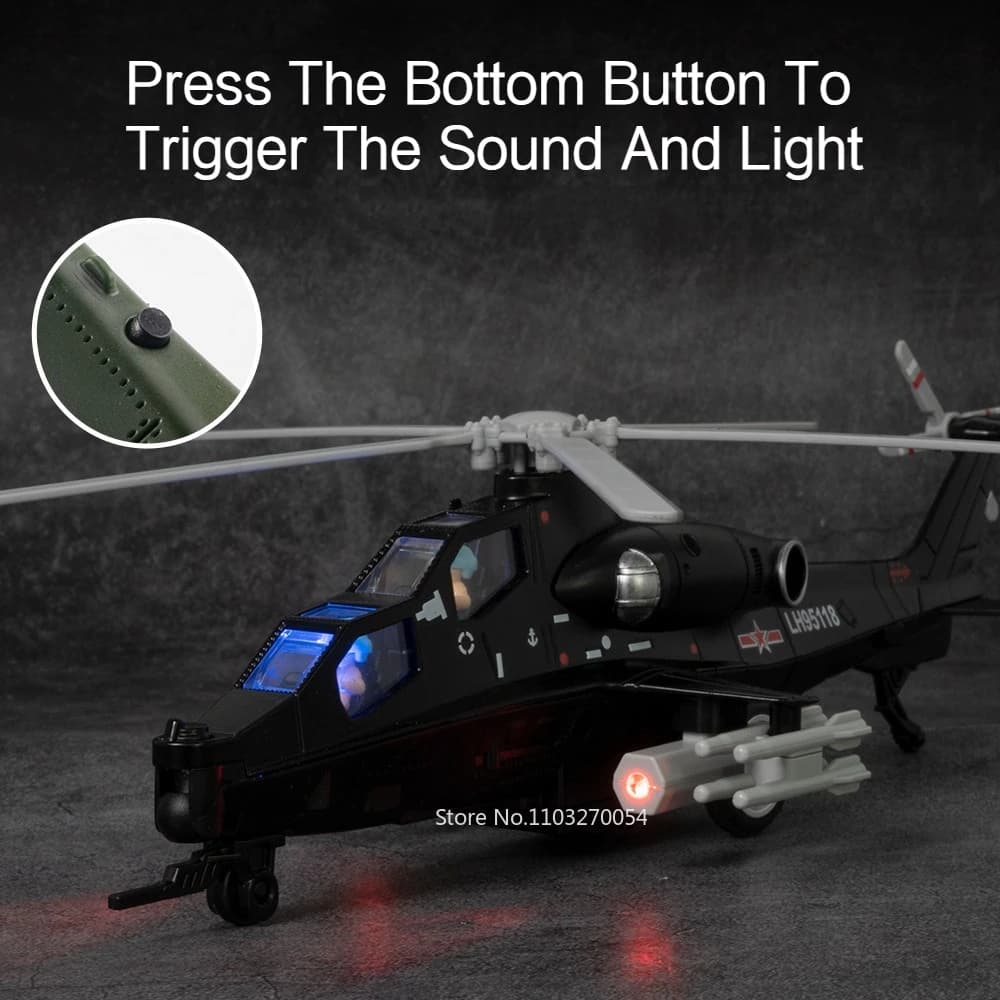 نماذج طائرات CAIC Z-10 بطول 25 سم لعبة سبائك مصبوبة مقاتلة جسم معدني صوت وإضاءة سحب للخلف طائرات تجميع هدايا أعياد ميلاد - 4