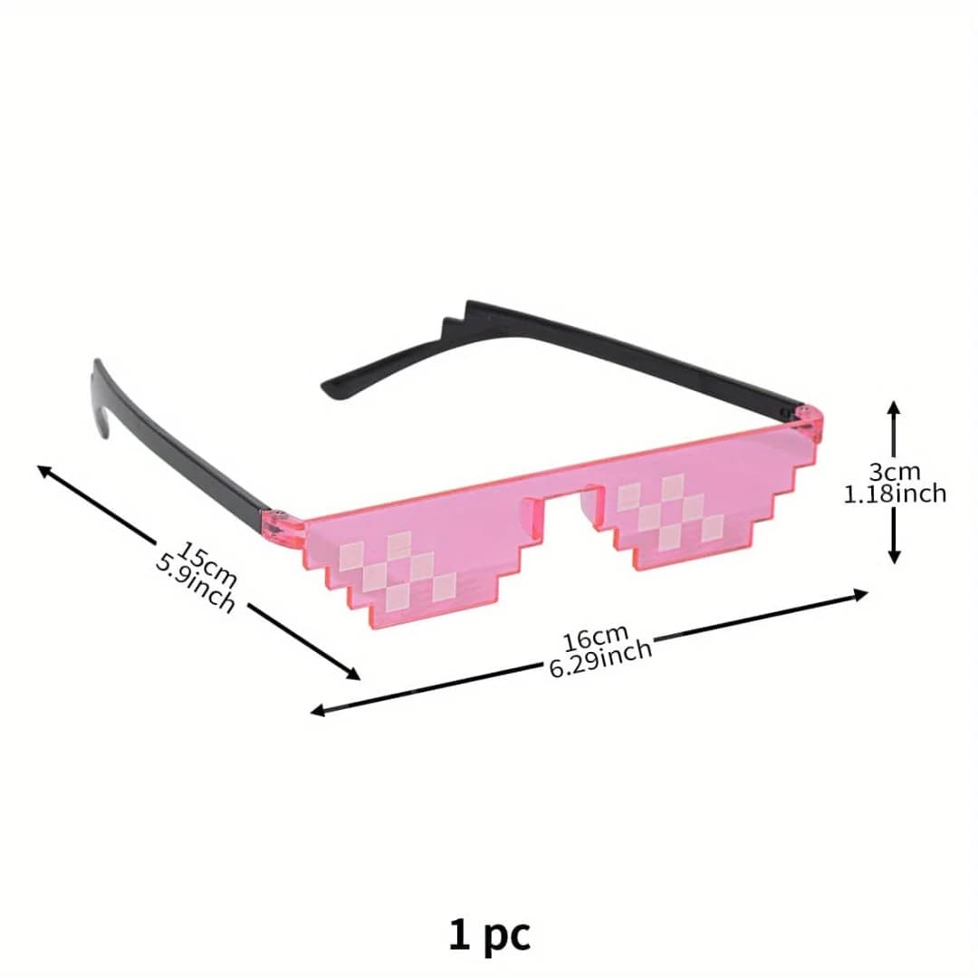 نظارات حفلات مرحة، نظارات بكسل أنيمي، إكسسوارات حفلات، أشياء غريبة، أشياء صغيرة، قطعة واحدة - 6