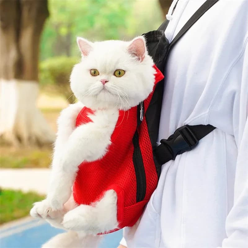 Pet Backpack Portable Portable Cat Double Shoulder bag Outdoor Travel Dog Carrier Bag Pet Dog Front Bag Mesh Backpack - 2