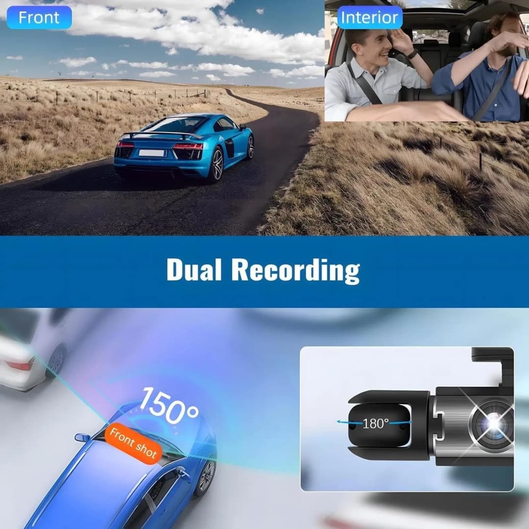 1080P HD Front Rear Dashcam 1 Count Dash Camera for Car Driving Recorder with IR Night Vision G Sensor 316 Inch IPS Screen - 6