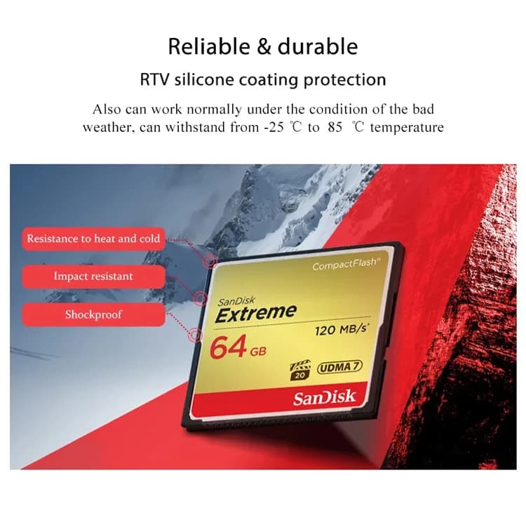 SanDisk Extreme Compact Flash Memory Card 32GB 64GB 128GB 32 64 128 GB CF Card For DSLR Cameras & HD camcorders HD Video Cards - 4