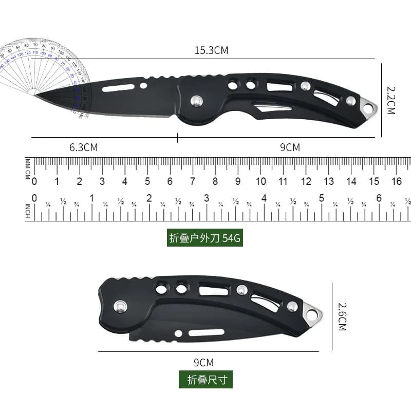 Folding Pocket Knife Stainless Steel Survival Hunting Camping Fishing Portable Fruit Carrying Key Outdoor Tools To Send Ropes - 6