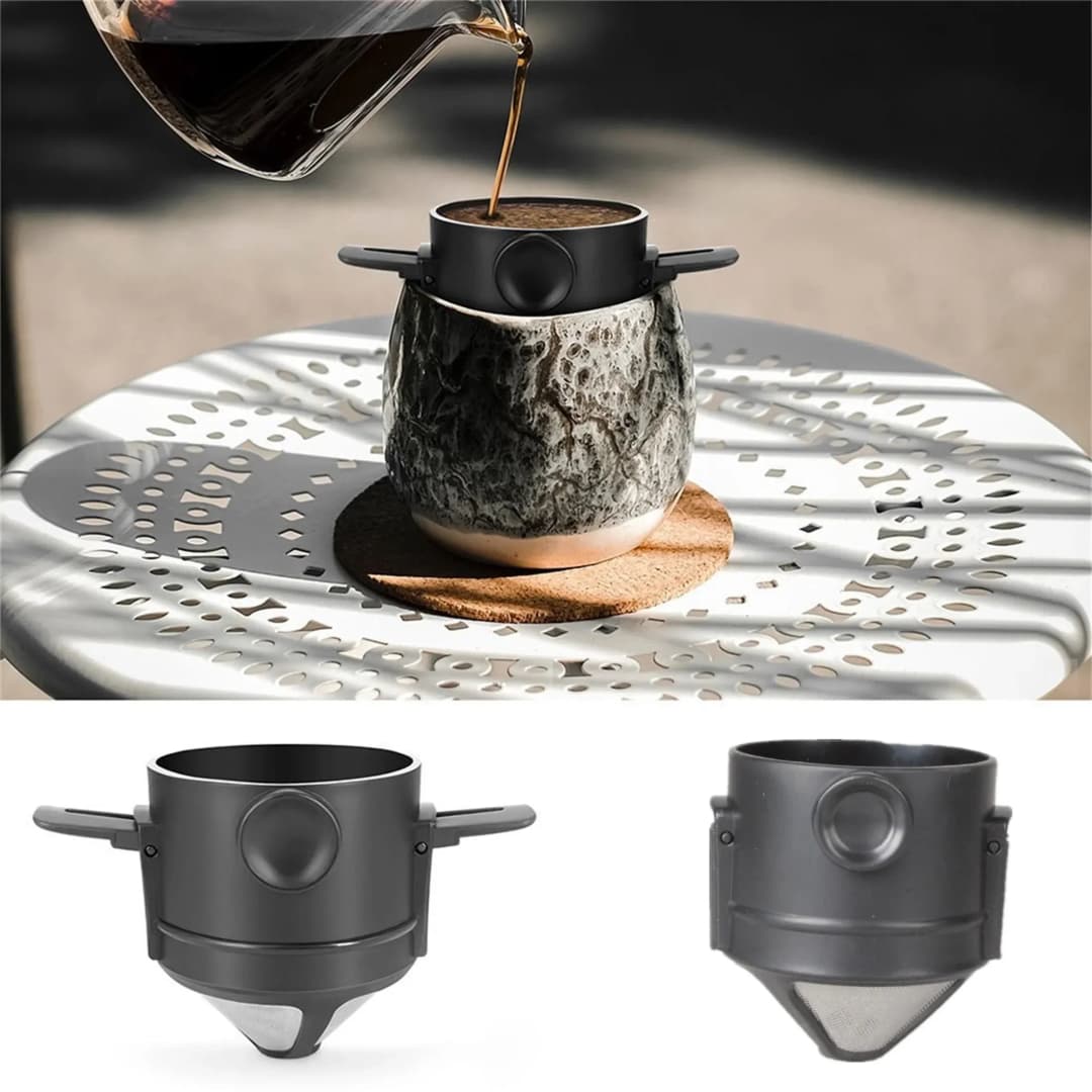 Coffee Maker Portable Pour Over Coffee Maker Set With Stainless Steel Coffee Mug Collapsible Pour Over Coffee Filter For Travel - 4