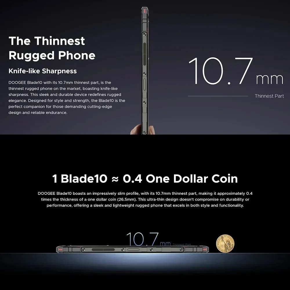 هاتف دوغي بليد 10 متين شاشة 6.56 بوصة HD+ بطارية 5150 مللي أمبير كاميرا 16 ميجابكسل هاتف مكالمات 9 جيجابايت رام (4+5) 128 جيجابايت روم أندرويد 14 - 2