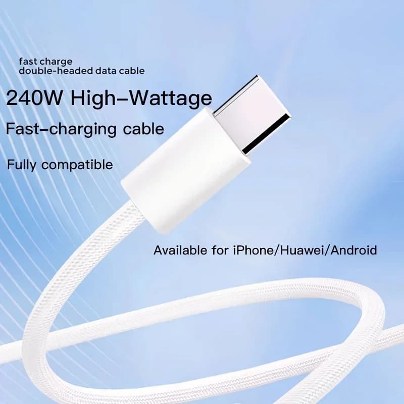 كابل شحن سريع من النوع C إلى النوع C 1-3 قطع لهاتف iPhone 16 و15 Pro Max Plus وXiaomi وSamsung وHuawei كابل بيانات USB C - 5