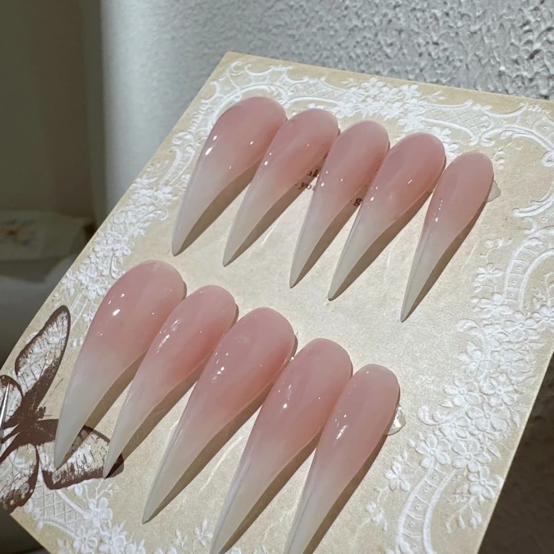 10PCS Handmade Diamond-Encrusted Dragon Shape Claw Press On Nail Cat Claws Acrylic False Nail Stickers Fake Nail With Glue Art - 2