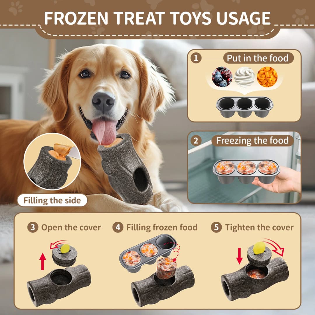 Indestructible Dog Toy for Aggressive Chewers, Frozen Treat Holder with Molds to Keep Large Dogs Busy & Reduce Anxiety - 4