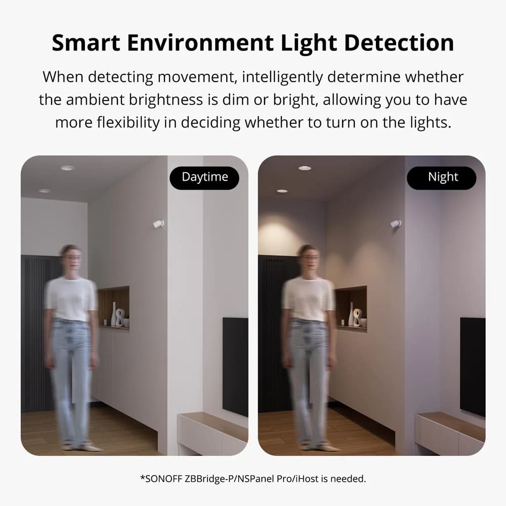 SONOFF SNZB-03P Zigbee Motion Sensor Light Detection Home Security Local Smart Scene Linkage via eWeLink APP Alexa Google - 5