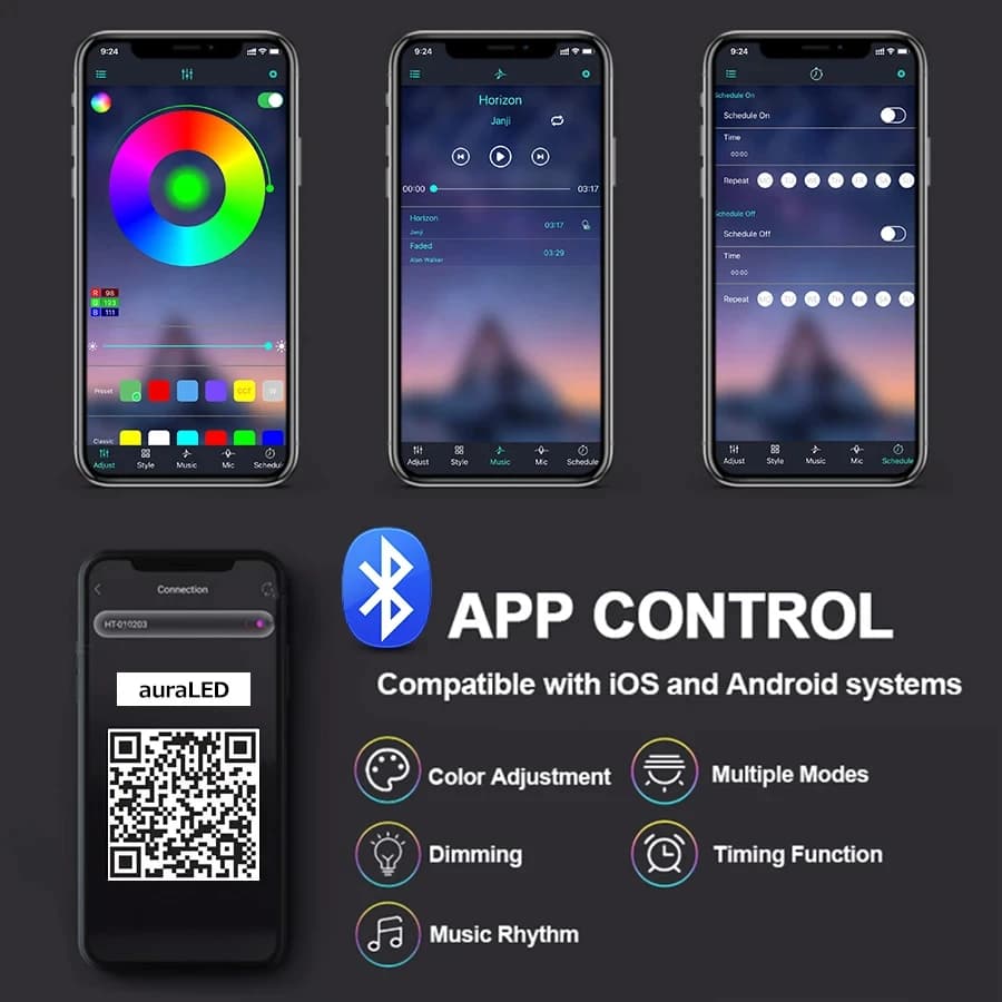 مصباح عرض غروب الشمس بلوتوث، ضوء ليلي، جو قوس قزح، ديكور غرفة، ديكور حائط خلفية، طاولة غرفة نوم - 6