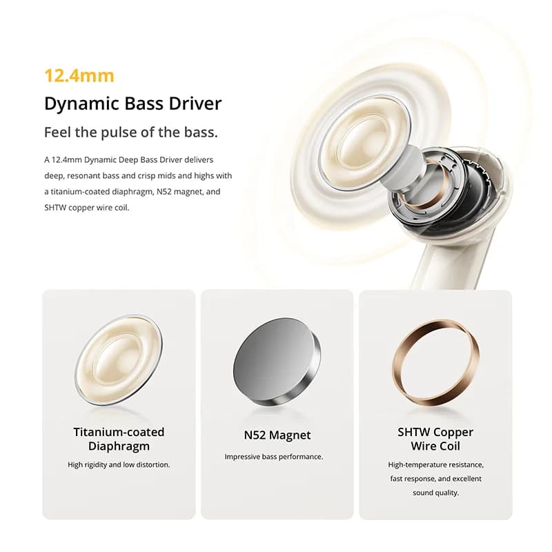 الإصدار العالمي realme Buds Air 7 سماعة أذن TWS عزل ضوضاء 52dB بطارية تدوم حتى 52 ساعة مشغل باس 12.4 مم LHDC 5.0 IP55 - 4