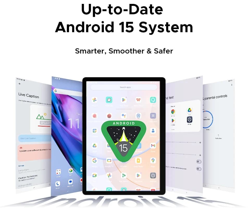 جهاز لوحي DOOGEE Tab E3 Max، نظام أندرويد 15، معالج Gemini AI، مكبرات صوت رباعية، شاشة 14 بوصة بدقة 2.1K، ذاكرة وصول عشوائي 8 جيجابايت، سعة تخزين 256 جيجابايت، بطارية كبيرة 13500 مللي أمبير في الساعة - 5