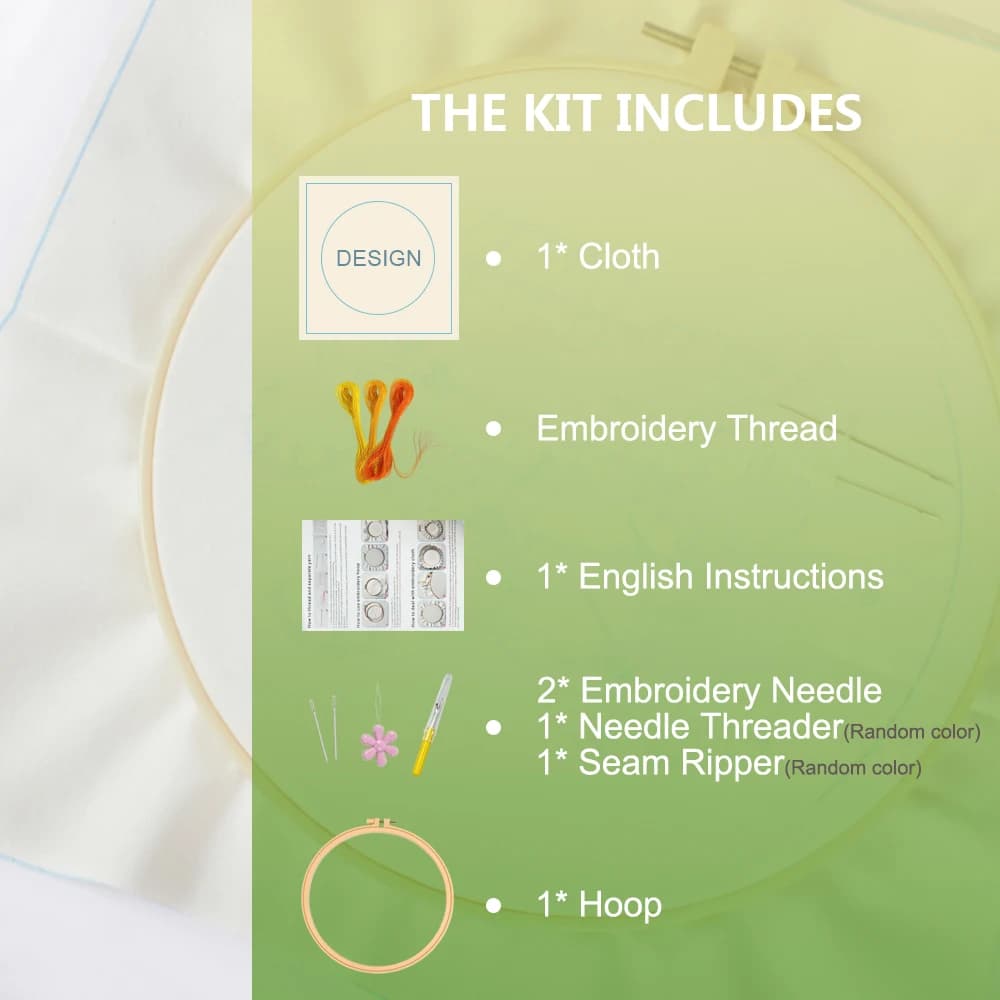 1 قطعة لوازم تطريز يدوية DIY - نمط حيوانات (فراشة، طيور، نحل، قطة) - عدة تطريز للمبتدئين - هدية حرفية فريدة - 6