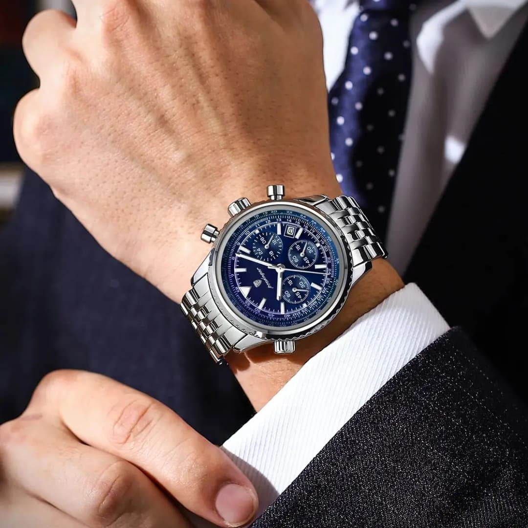 POEDAGAR Fashion Military Men's Watches Waterproof Luminous Date Chronograph Man Watch Stainless Steel Luxury Quartz Male Clock - 5