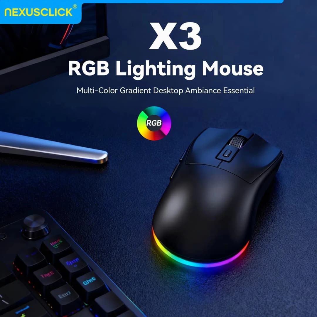 NexusClick Dual Mode Wireless Gaming Mouse,Lightweight RGB Backlit Magnetic Charging Dock DPI Adjustable Ergonomic for Laptop PC - 3