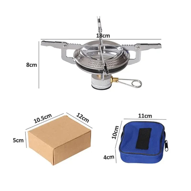 موقد غاز محمول مقاوم للرياح قابل للطي، مثالي للتخييم، الطهي في الهواء الطلق، النزهات، المشي لمسافات طويلة وتسلق الجبال - 5