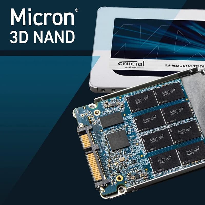 قرص صلب Crucial MX500 بسعة 240 جيجابايت - 2 تيرابايت، واجهة SATA، تقنية 3D NAND، وحدة تخزين عالية السرعة لأجهزة الكمبيوتر المحمولة والمكتبية المخصصة للألعاب - 2