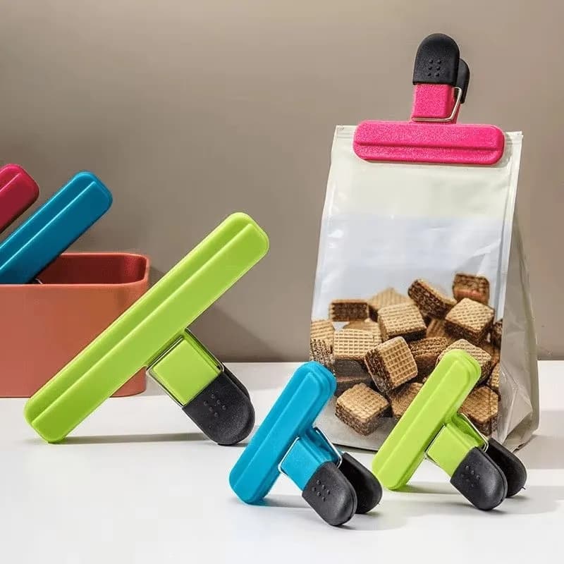 مشابك أكياس محمولة لتخزين الطعام والوجبات الخفيفة، مشابك إغلاق محكمة، أداة بلاستيكية، إكسسوارات تنظيم المطبخ - 2