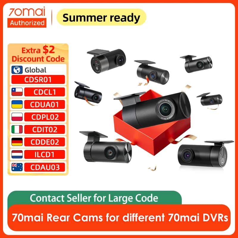 70mai Rear Cams for different models of 70mai Dash Cam