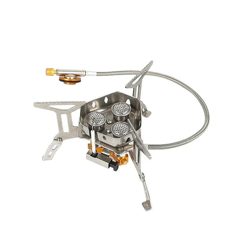 Newest Arrival Outdoor Portable Three Head Stove Camping Windproof Stove Camping Picnic Burner Outdoor Foldable Gas Stove - 6