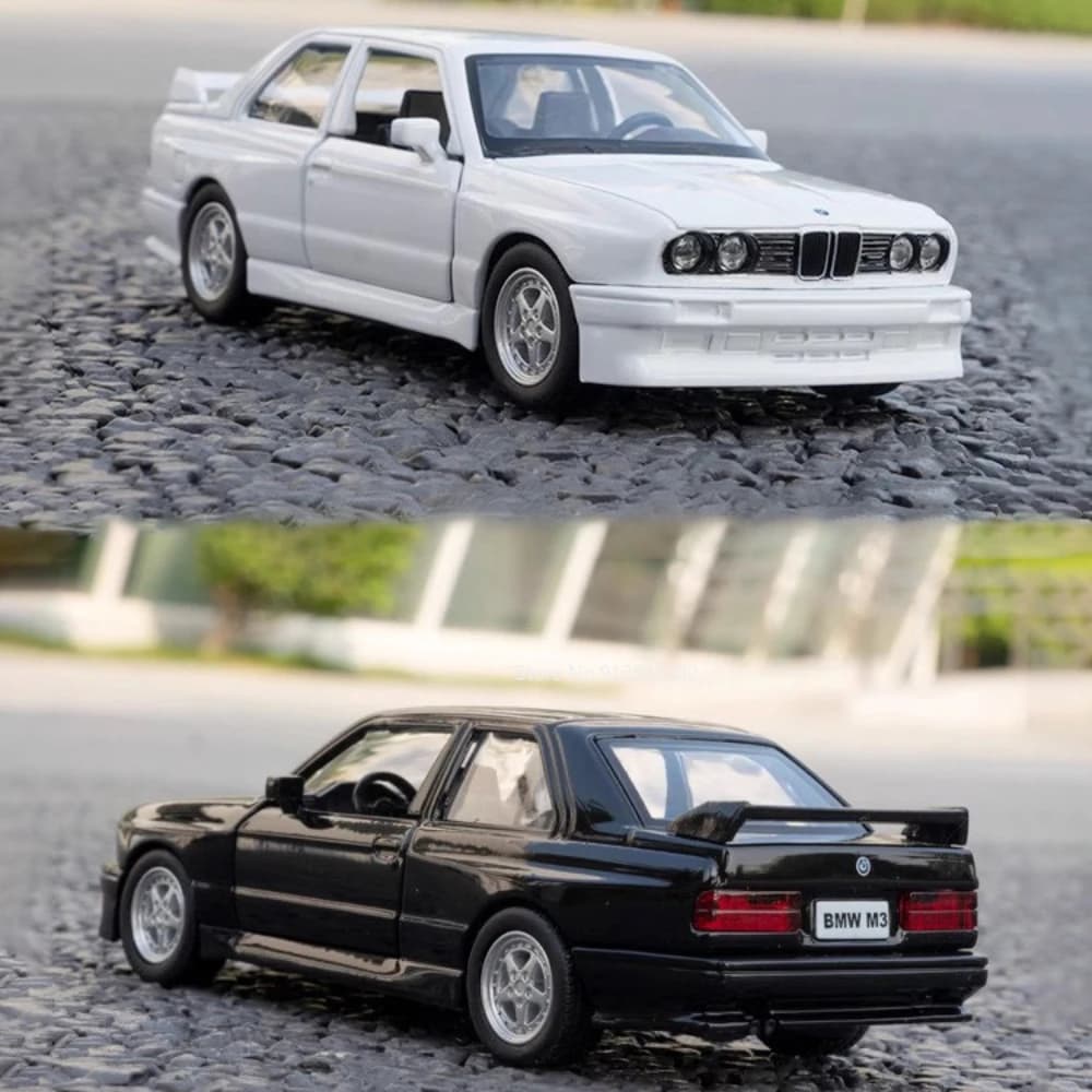 نموذج سيارة BMW M3 1987 مقاس 1/36 من السبائك مركبات لعبة معدنية داخلية فاخرة أصلية سيارة سحب للخلف ببابين مفتوحين هدية للأطفال - 6