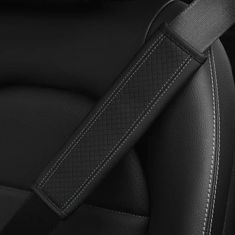 Car accessories seat belt PU Leather Safety Belt Shoulder Cover Breathable Protection Seat Belt Padding Pad Auto Interior - 4