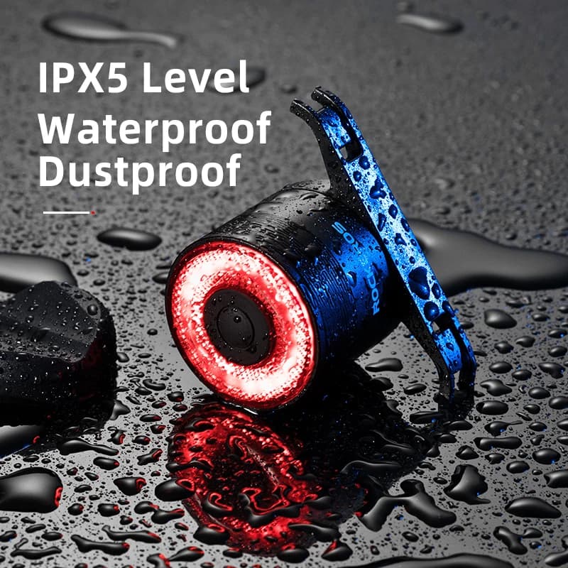 ضوء خلفي للدراجة الذكية ROCKBROS مع فرامل، ضوء خلفي لمقعد الدراجة الجبلية والطرق، مقاوم للماء، شحن USB، ضوء خلفي للدراجة - 5