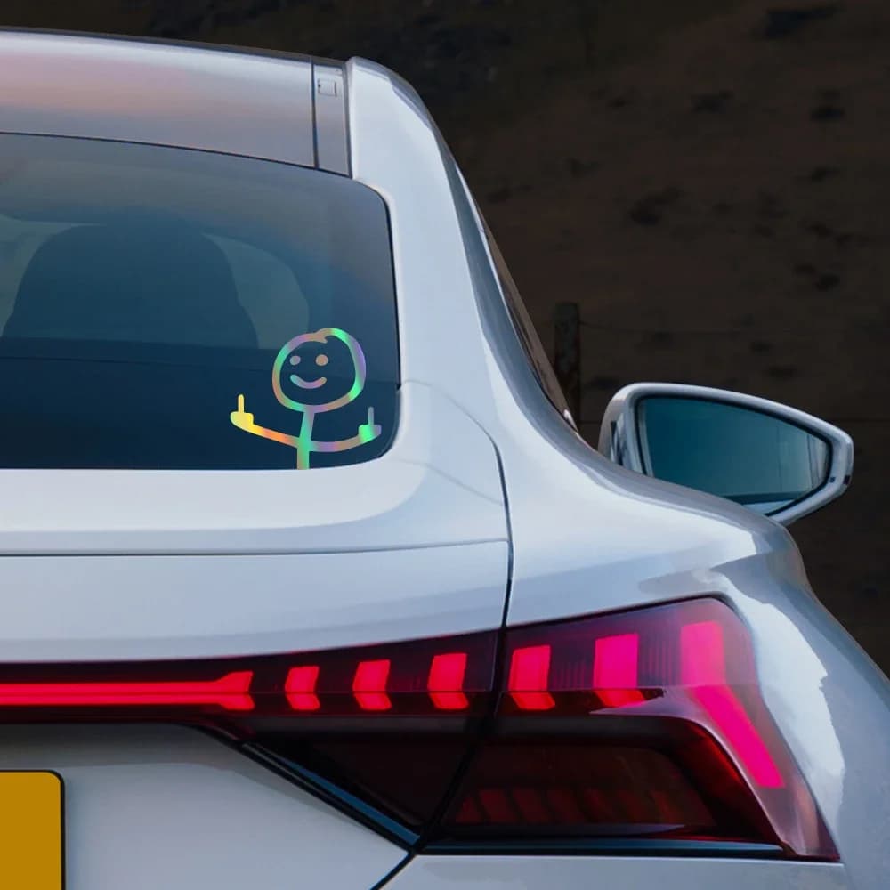 الإبداعية FK مضحك ملصق للسيارات الشاحنات نافذة الزجاج الأمامي الوفير منتصب الاصبع الأوسط ديكور ملصقات الجسم الإبداعية مقاوم للماء - 4