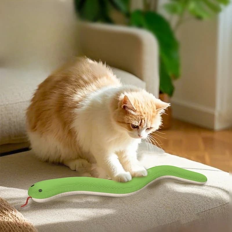 Cat Toy Snake Interactive Kitten Chew Toys Pet Cat Plush Toy Bite-resistant Teeth Cleaning Cat Sound Toy - 5