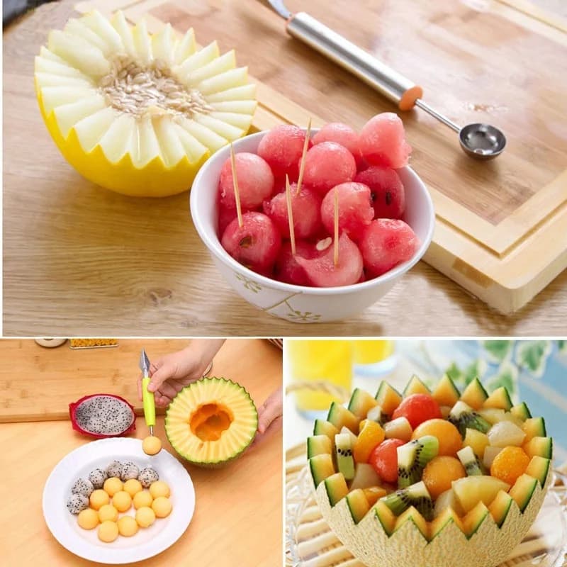 Dual Head Fruit Platter Carving Knife Kitchen Vegetable Carve Fruit Slicer Device Scoop Ballers Cutter Chop Gadgets Accessorie - 4
