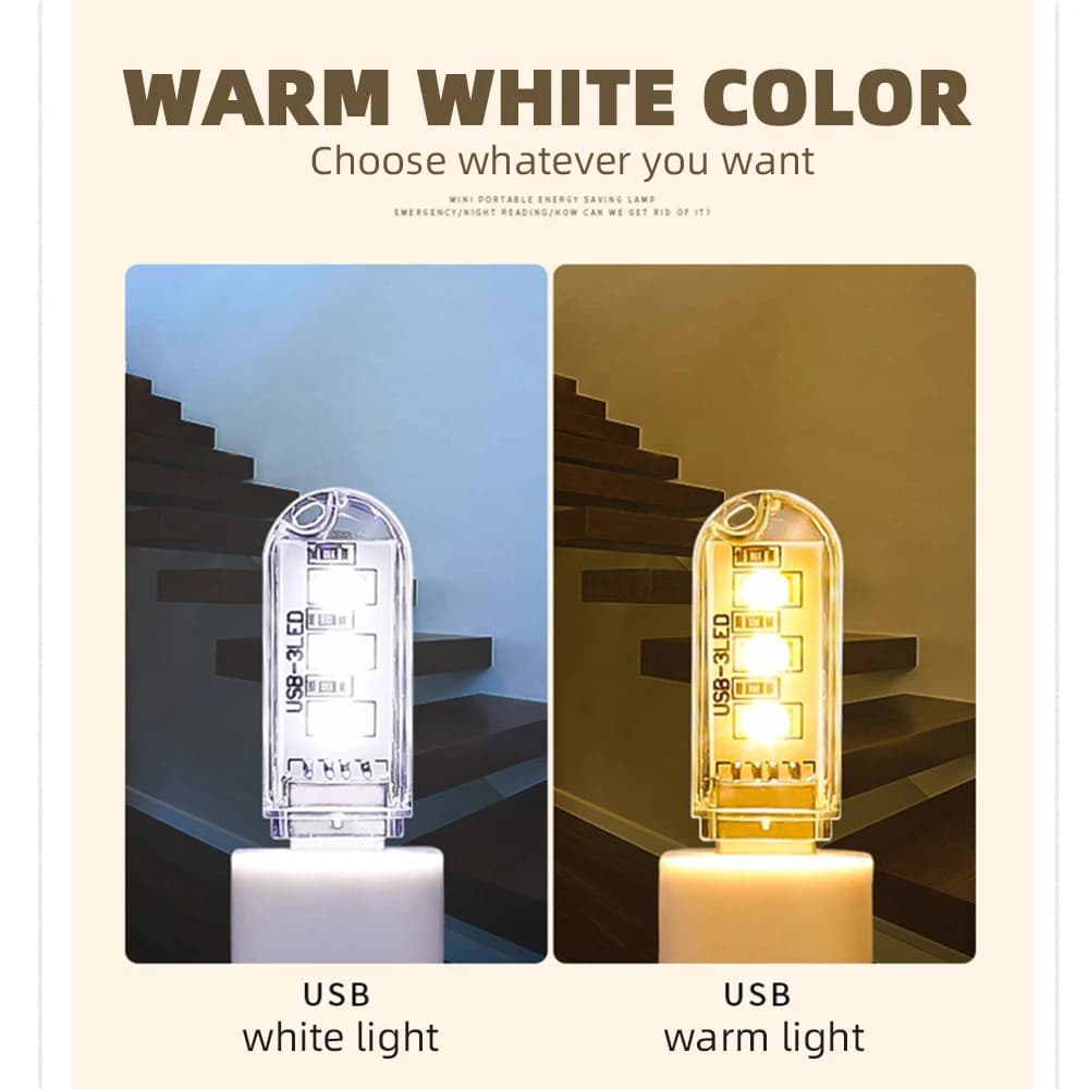 Portable Mini USB Night Light LED Ultra Bright Reading Book Table Desk Lamp Flashlight For Power Bank Laptop Camping Lighting - 3