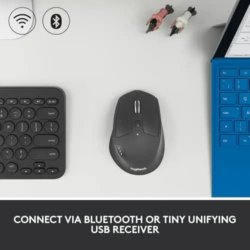 Logitech M720 Wireless Mouse Bluetooth & Unifying Dual-Mode Multi-Device Switching for Office/Home/Laptop Use - 6