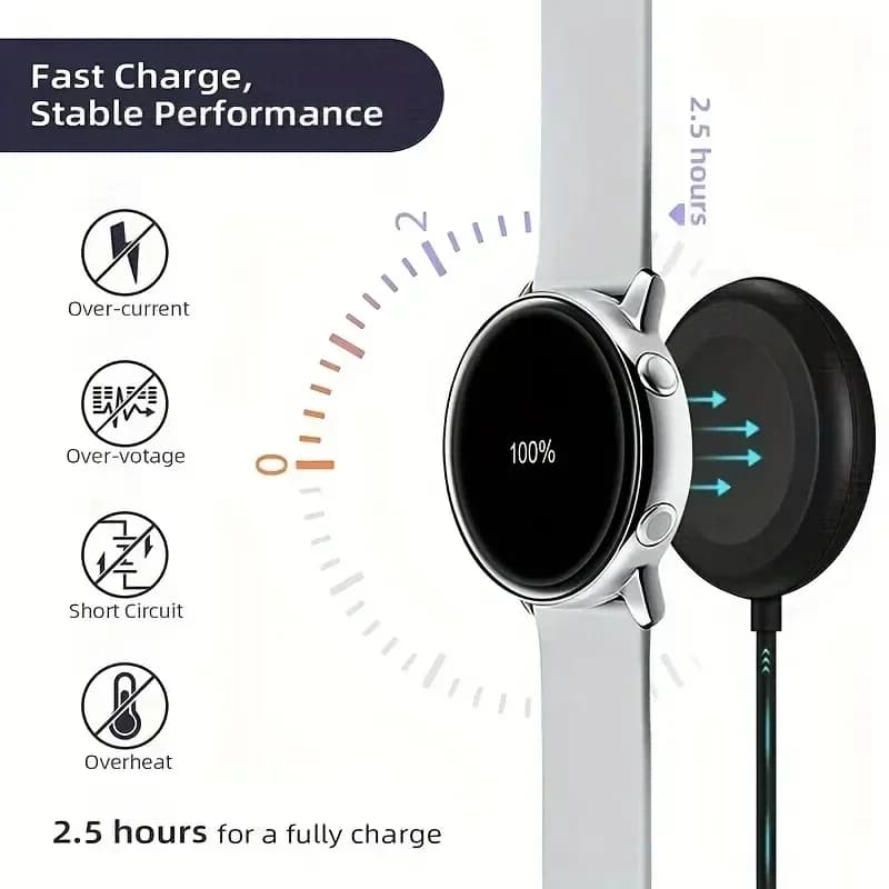 Magnetic Watch Wireless Charger For Samsung Galaxy Watch 8/7/6/5pro/5/4/3 Active 2 Portable USB Cable Fast Charging Dock Station - 2