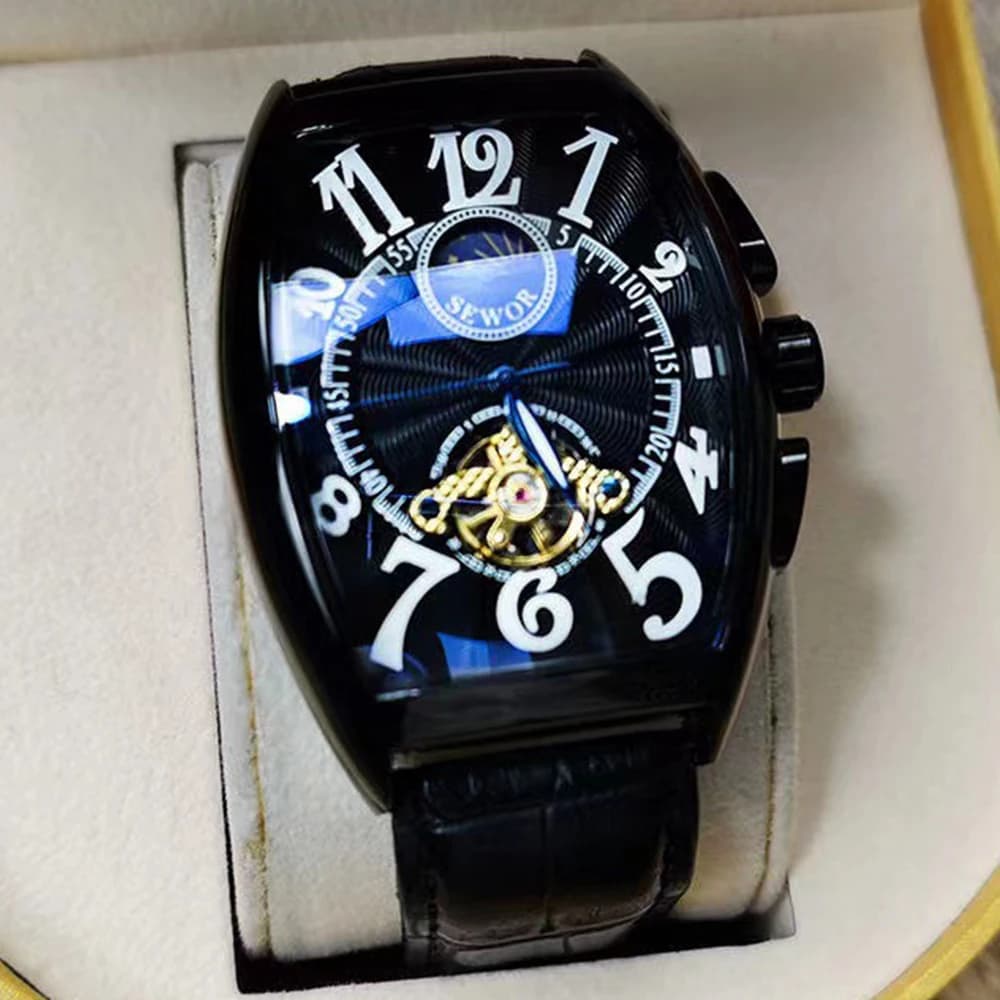 Luxury Mens Automatic Mechanical Watches Tourbillon Skeleton Wrist Clock Male Luminous Man Wrist watch for men relojes mecánicos - 3