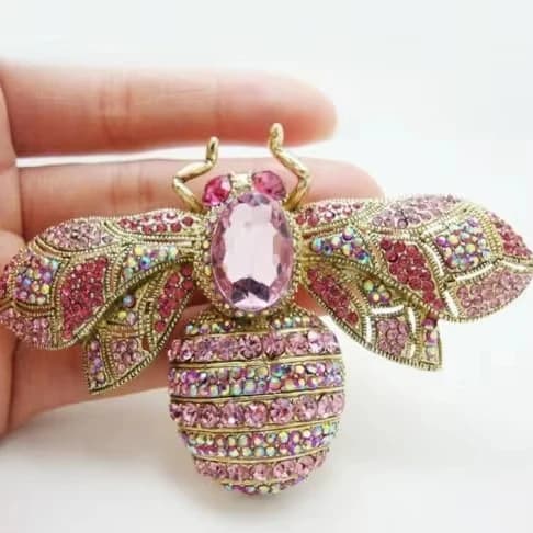 SKEDS Luxury Exaggerated Vintage Women Girls Crystal Bee Brooch Pin Fashion Elegant Lady Exquisite Insect Rhinestone Badges - 3