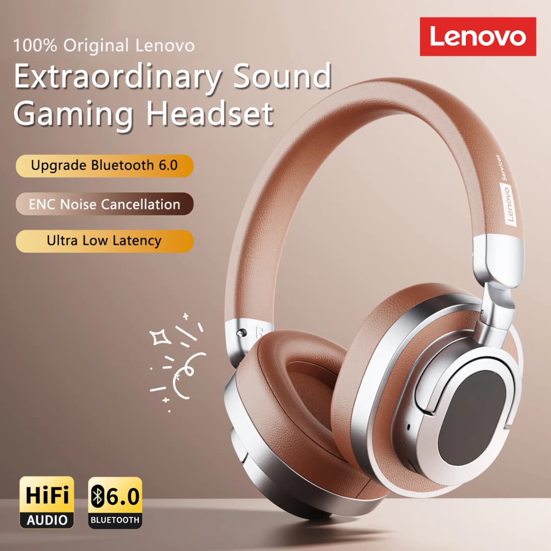Original Lenovo LE602 Wireless Gaming Headset Bluetooth 6.0 Noise Cancellation Headphones Low Latency HiFi Sound Music Earbuds