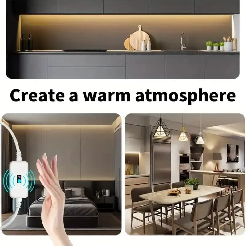 LED Neon Lights Strip 5V USB LED Neon Strip Smart Gesture Sensor Dimmable Flexible for Flexible Room TV Backlight Decorations - 4