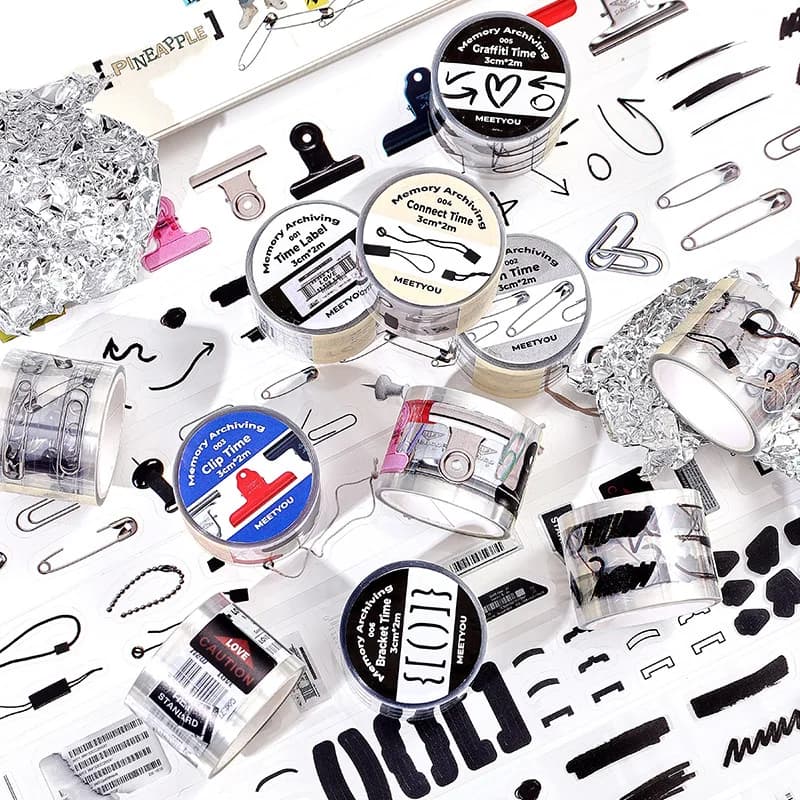 ملصقات تزيين لاصقة لتجميع القصاصات والدفاتر اليابانية، قطعة واحدة لكل مجموعة