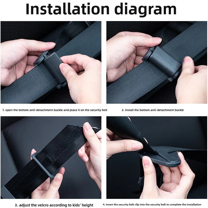 Child Car Seat Belt Adjuster Triangle Anchor Shoulder Protection Limiter Safety Accessory for Vehicle Seats - 2